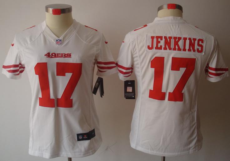 Cheap Women Nike San Francisco 49ers 17# A.J.Jenkins White Game LIMITED NFL Jerseys