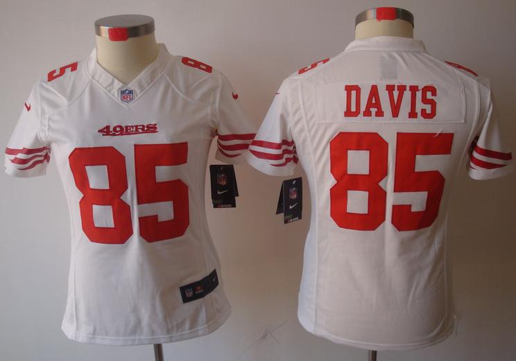 Cheap Women Nike San Francisco 49ers 85 Vernon Davis White Game LIMITED NFL Jerseys