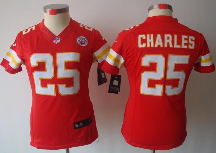 Cheap Women Nike Kansas City Chiefs 25# Jamaal Charles Red Game LIMITED NFL Jerseys