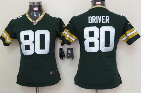 Cheap Women Nike Green Bay Packers 80 Donald Driver Green NFL Jerseys