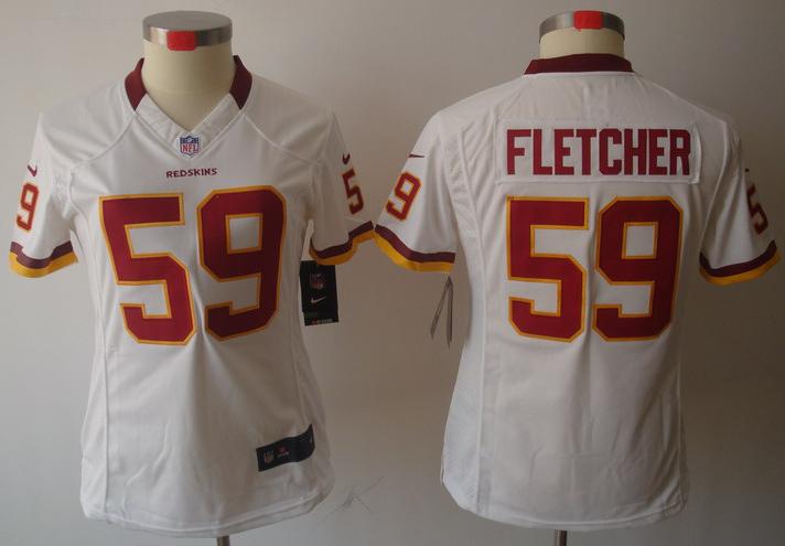 Cheap Women Nike Washington Redskins #59 Fletcher White Game LIMITED NFL Jerseys