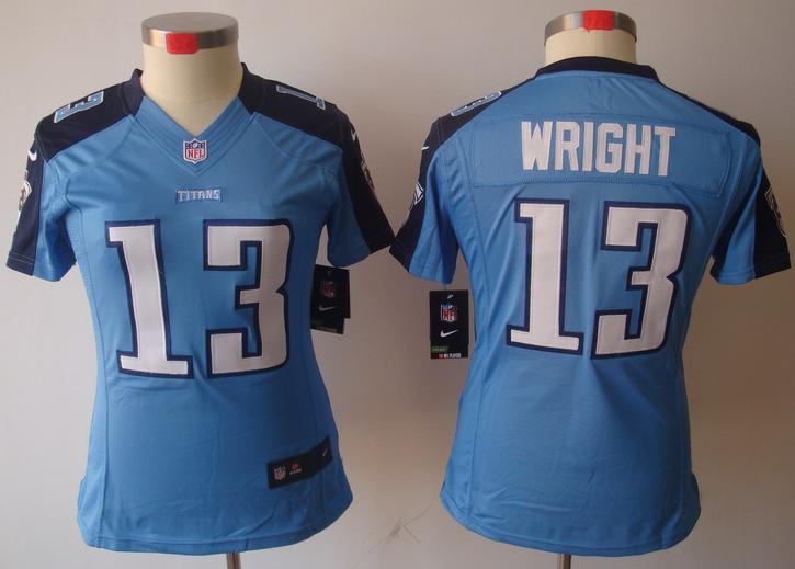 Cheap Women Nike Tennessee Titans 13# Kendall Wright Light Blue Game LIMITED NFL Jerseys