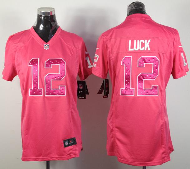 Cheap Women Nike Indianapolis Colts #12 Andrew Luck Pink NFL Jerseys