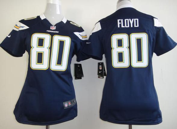 Cheap Women Nike San Diego Chargers 80 Floyd Dark Blue NFL Jerseys