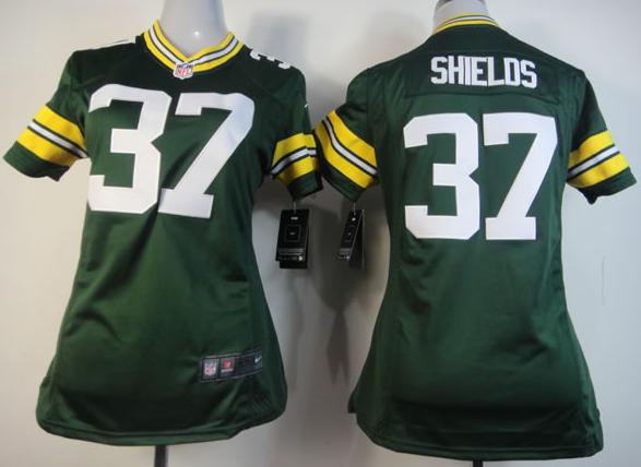 Cheap Women Nike Green Bay Packers 37 Sam Shields Green NFL Jerseys