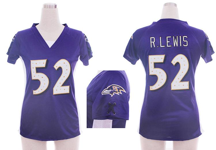 Cheap Women Nike Baltimore Ravens 52 Ray Lewis Purple Womens Draft Him II Top Jerseys