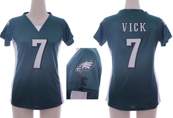 Cheap Women Nike Philadelphia Eagles #7 Michael Vick Green Womens Draft Him II Top Jerseys