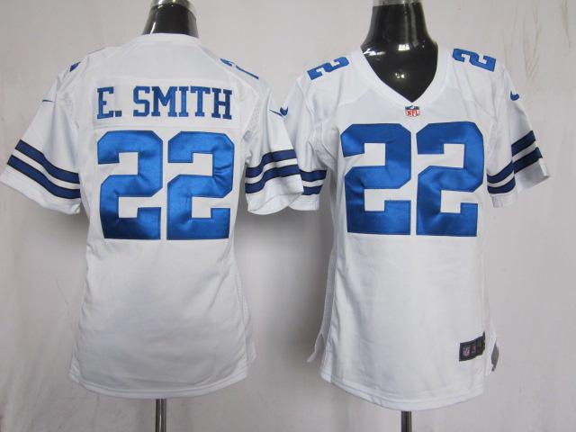 Cheap Women Nike Dallas Cowboys 22 E.SMITH White NFL Jerseys
