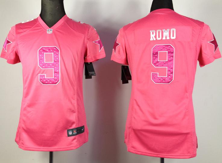 Cheap Women Nike Dallas Cowboys #9 Tony Romo Pink NFL Jerseys