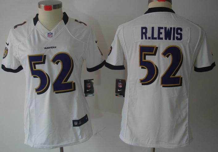 Cheap Women Nike Baltimore Ravens 52 Ray Lewis White Game LIMITED NFL Jerseys