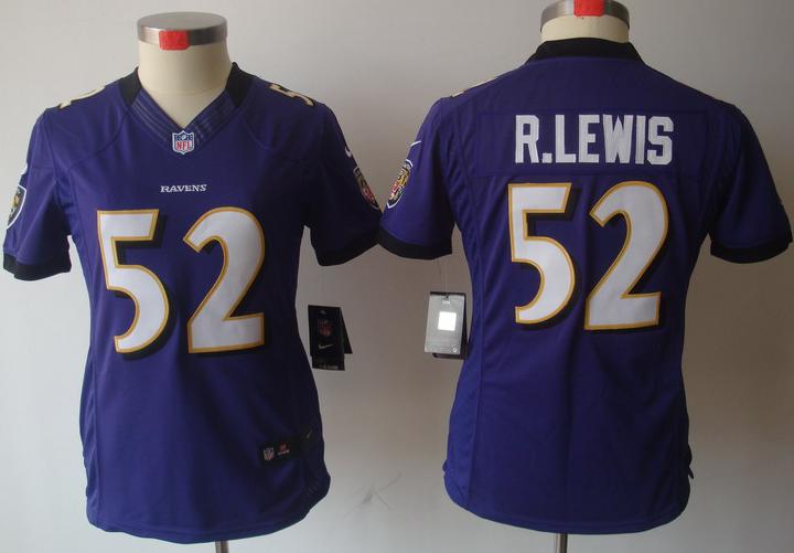 Cheap Women Nike Baltimore Ravens 52 Ray Lewis Purple Game LIMITED NFL Jerseys