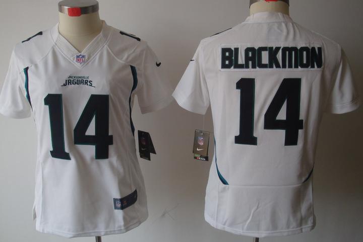 Cheap Women Nike Jacksonville Jaguars 14# Justin Blackmon White Game LIMITED NFL Jerseys