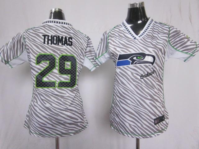 Cheap Women Nike Seattle Seahawks 29# Earl Thomas FEM FAN Zebra Nike NFL Jerseys