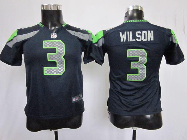 Kids Nike Seattle Seahawks #3 Wilson Blue Nike NFL Jerseys Cheap