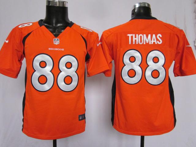 Kids Nike Denver Broncos 88# Demaryius Thomas Orange NFL Jerseys Cheap