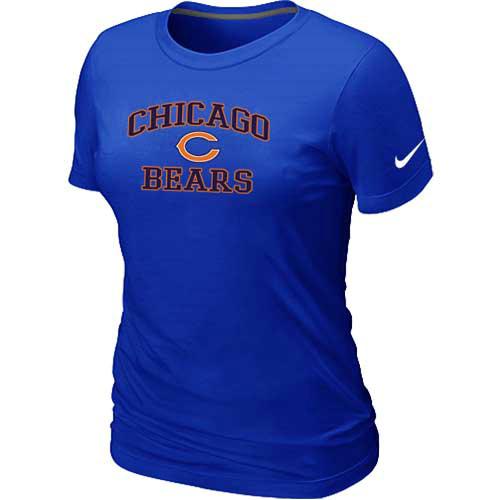 Cheap Women Chicago Bears Heart & Soul Blue T-Shirt