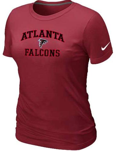 Cheap Women Atlanta Falcons Heart & Soul Red T-Shirt