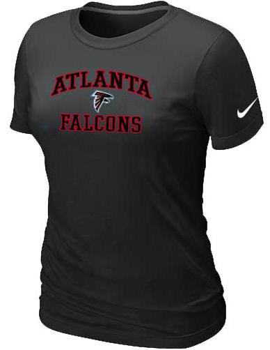 Cheap Women Atlanta Falcons Heart & Soul Black T-Shirt