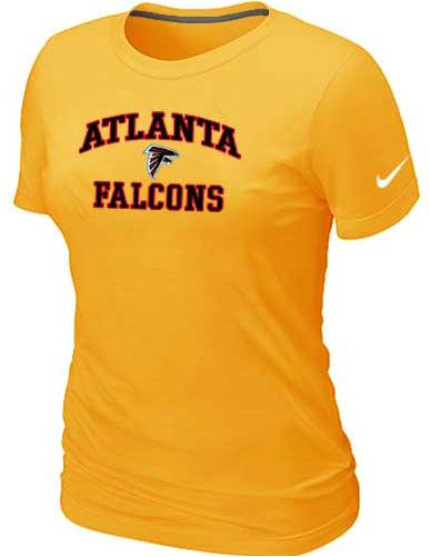Cheap Women Atlanta Falcons Heart & Soul Yellow T-Shirt