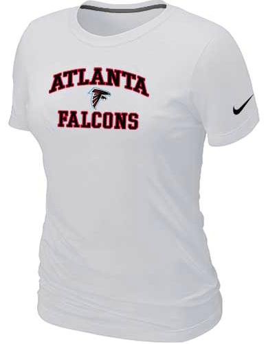 Cheap Women Atlanta Falcons Heart & Soul White T-Shirt