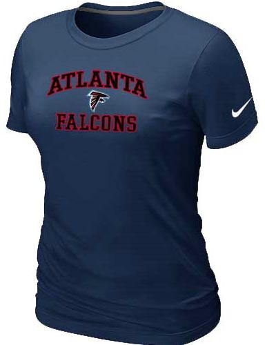 Cheap Women Atlanta Falcons Heart & Soul D.Blue T-Shirt
