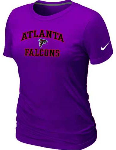 Cheap Women Atlanta Falcons Heart & Soul Purple T-Shirt