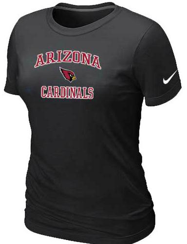 Cheap Women Arizona Cardinals Heart & Sou Blackl T-Shirt