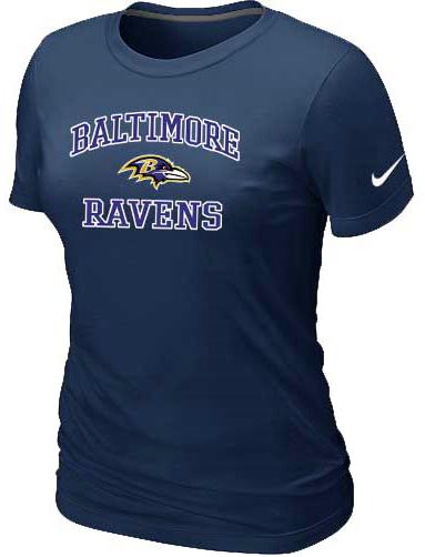 Cheap Women Baltimore Ravens Heart & Soul D.Blue T-Shirt