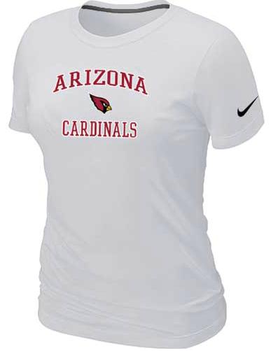 Cheap Women Arizona Cardinals Heart & Sou Whitel T-Shirt