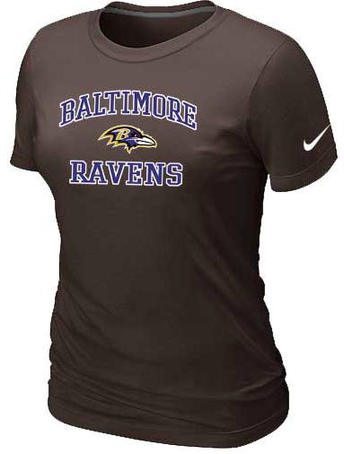 Cheap Women Baltimore Ravens Heart & Soul Brown T-Shirt