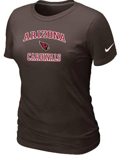 Cheap Women Arizona Cardinals Heart & Sou Brownl T-Shirt