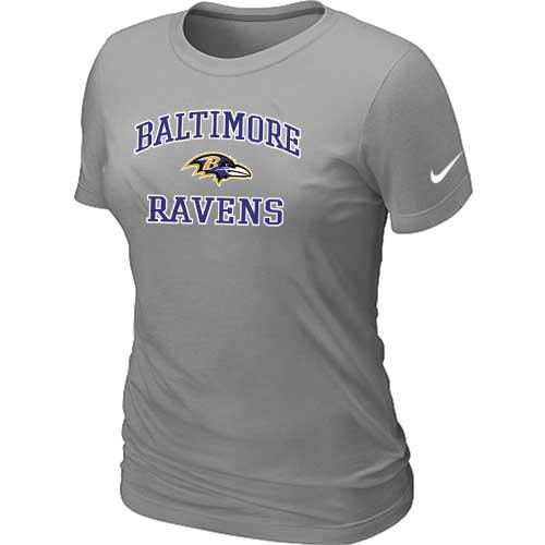Cheap Women Baltimore Ravens Heart & Soul L.Grey T-Shirt