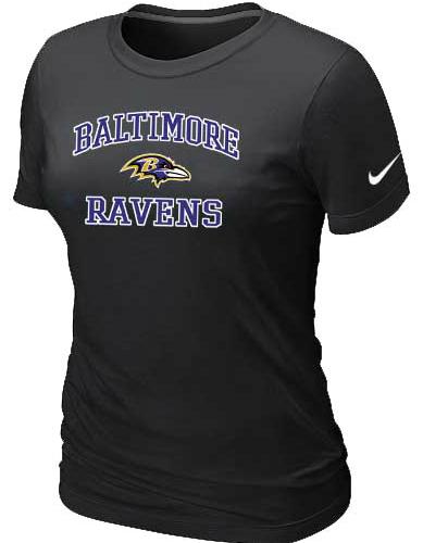Cheap Women Baltimore Ravens Heart & Soul Black T-Shirt
