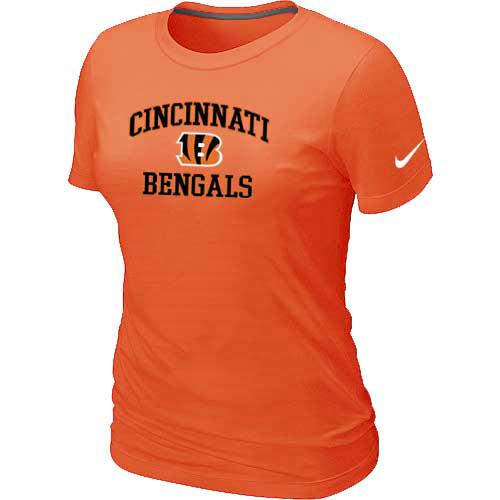 Cheap Women Cincinnati Bengals Heart & Sou Orangel T-Shirt