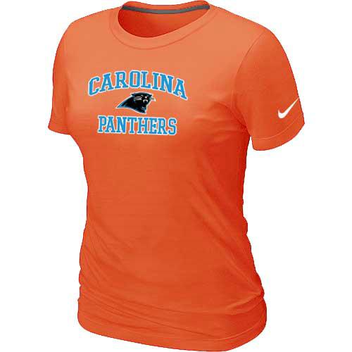Cheap Women Carolina Panthers Heart & Soul Orange T-Shirt