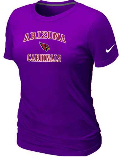 Cheap Women Arizona Cardinals Heart & Sou Purplel T-Shirt