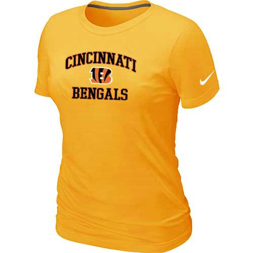 Cheap Women Cincinnati Bengals Heart & Sou Yellowl T-Shirt