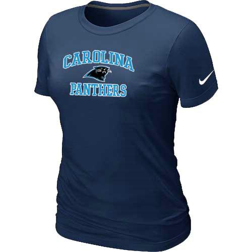 Cheap Women Carolina Panthers Heart & Soul D.Blue T-Shirt