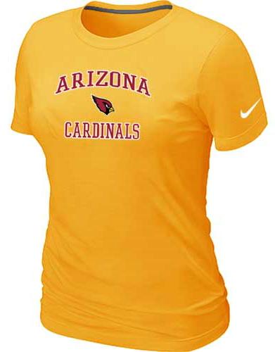 Cheap Women Arizona Cardinals Heart & Sou Yellowl T-Shirt