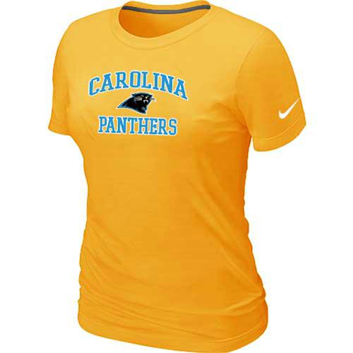 Cheap Women Carolina Panthers Heart & Soul Yellow T-Shirt