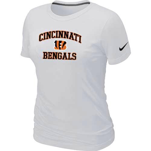 Cheap Women Cincinnati Bengals Heart & Sou Whitel T-Shirt