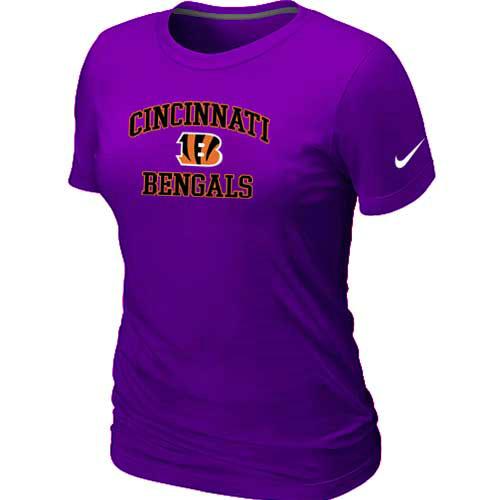 Cheap Women Cincinnati Bengals Heart & Sou Purplel T-Shirt