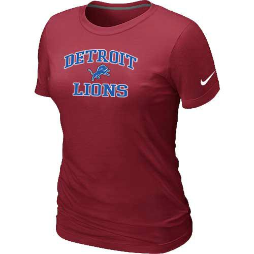 Cheap Women Detroit Lions Heart & Soul Red T-Shirt