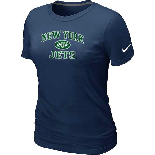 Cheap Women New York Jets Heart & Soul D.Blue T-Shirt