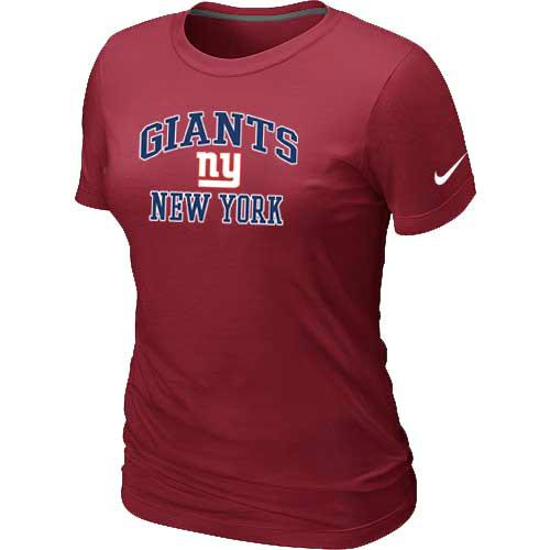 Cheap Women New York Giants Heart & Soul Red T-Shirt