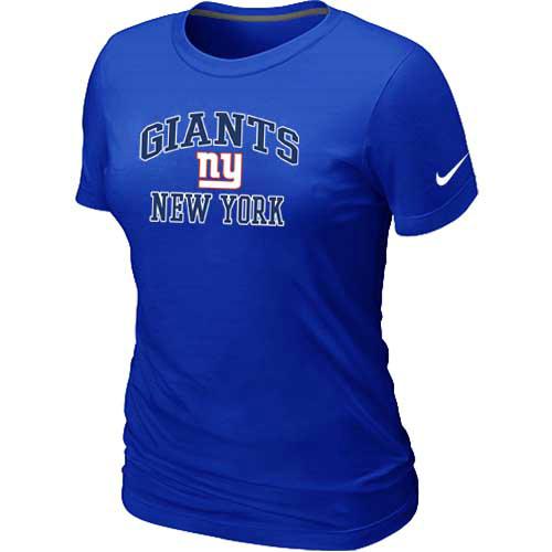 Cheap Women New York Giants Heart & Soul Blue T-Shirt