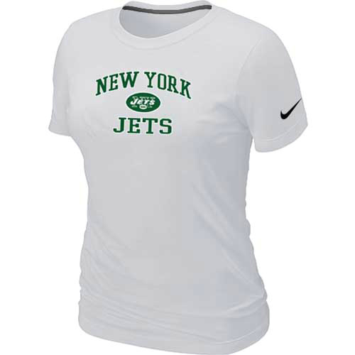Cheap Women New York Jets Heart & Soul White T-Shirt