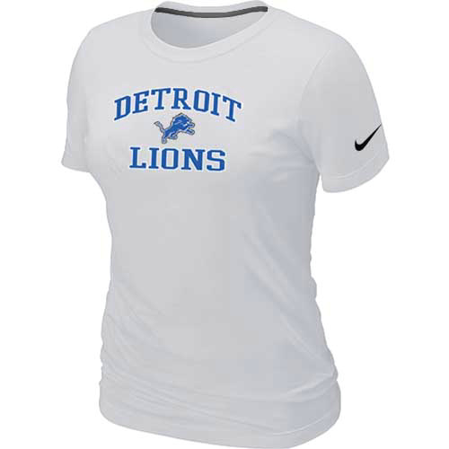 Cheap Women Detroit Lions Heart & Soul White T-Shirt