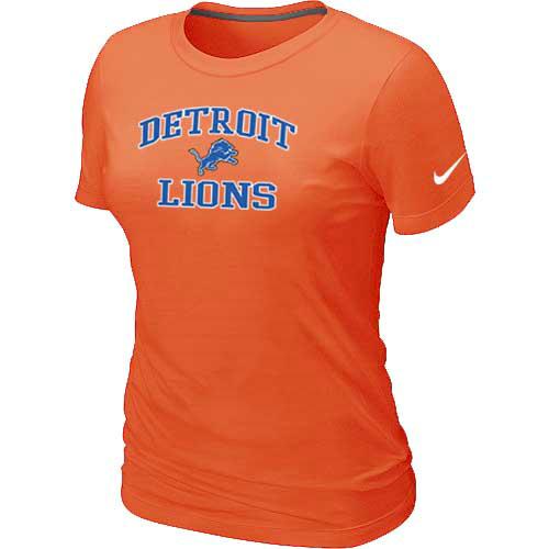 Cheap Women Detroit Lions Heart & Soul Orange T-Shirt