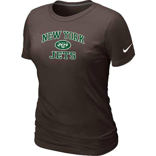 Cheap Women New York Jets Heart & Soul Brown T-Shirt